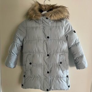 Sam Edelman Puffy Kids Coat light blue 5/6 with hood